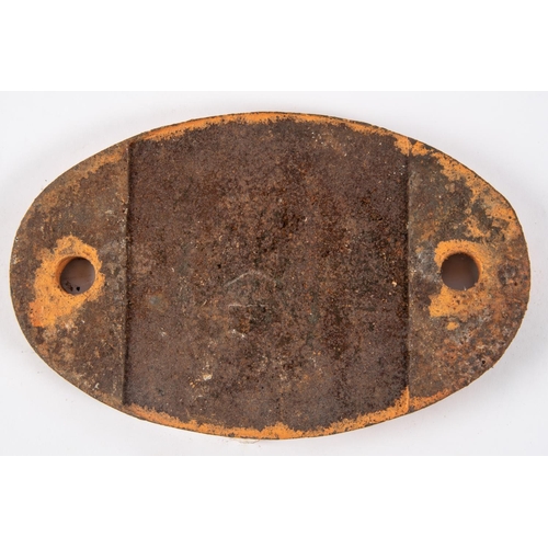 29 - Locomotive shedplate 55C, Farnley Junction 1956-1966. Cast iron plate in good, believed to be unrest... 