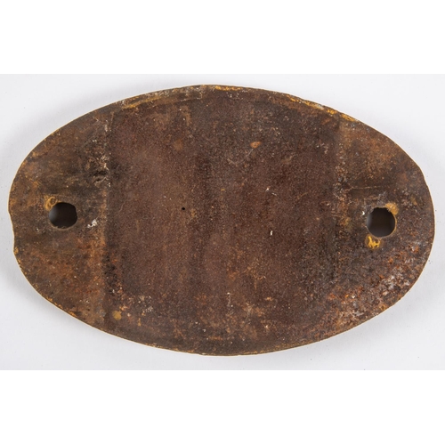 31 - Locomotive shedplate 55F, Bradford Manningham 1957-1967. Cast iron plate in quite good, stripped con... 