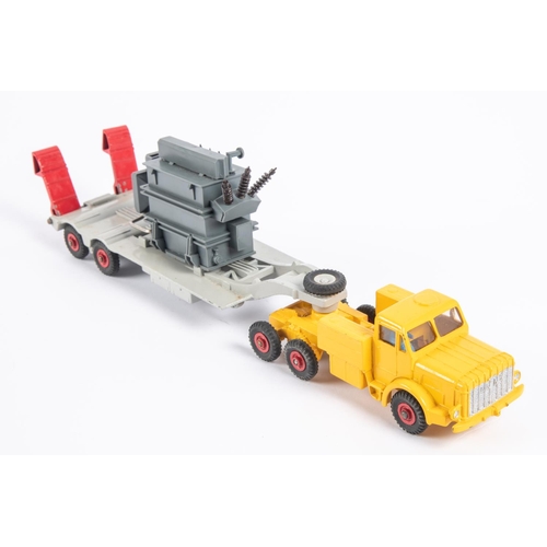 316 - A Dinky Supertoys Mighty Antar with Transformer load (908). Yellow tractor unit with grey trailer, r... 