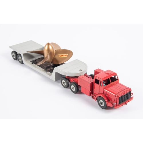 317 - A Dinky Supertoys Mighty Antar Low Loader with Propeller load (986). Red tractor unit with grey trai... 