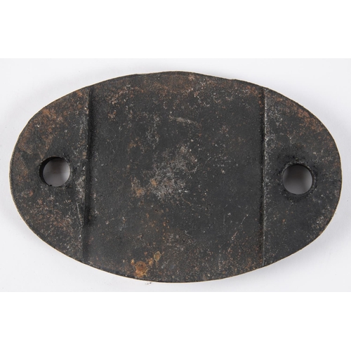 36 - Locomotive shedplate 64B, Haymarket 1950-1973. Cast iron plate in good, believed to be unrestored, c... 