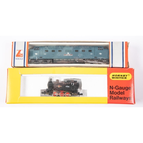 50 - 4 N gauge by Dapol, Lima and Hornby Minitrix. A BR class 55 Deltic Co-Co diesel loco, Fife & Forfar ... 