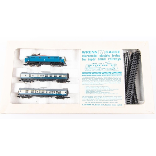 60 - Wrenn N Micromodel set. Comprising BR class 81 Bo-Bo electric locomotive RN E3185 min Rail Blue live... 