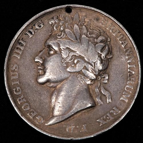 104 - George IV Coronation silver medal as distributed to the Buckinghamshire Yeomanry who acted as Royal ... 