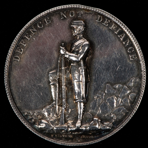 114 - London Rifle Brigade struck silver medal, by W J Taylor, London, obverse: scroll bearing legend 