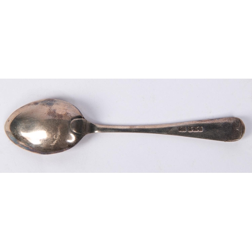 12 - A set of 6 silver regimental prize teaspoons, the stems terminating in the  badge and cypher of the ... 