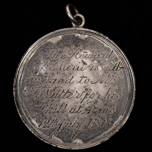 132 - Rye Loyal Association silver prize medal, obverse engraved with the arms of Rye with 