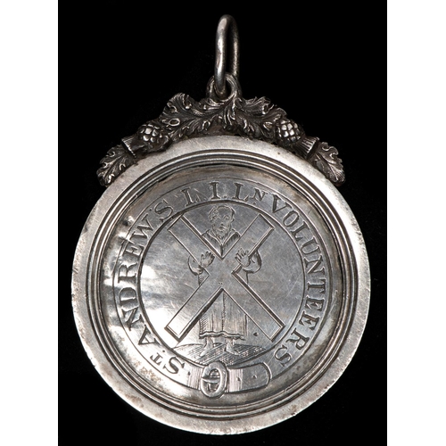 144 - The Military Association of St Andrews and St George's Volunteers engraved silver medal, obverse: St... 