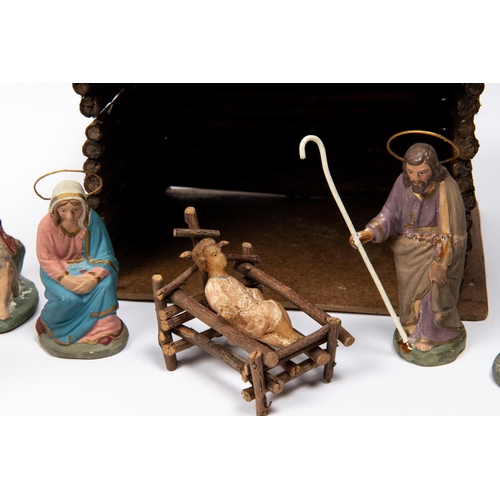 1 - A Nativity Set. 1930s/40s Spanish 25 piece Nativity set in painted clay/composite material. Featurin... 