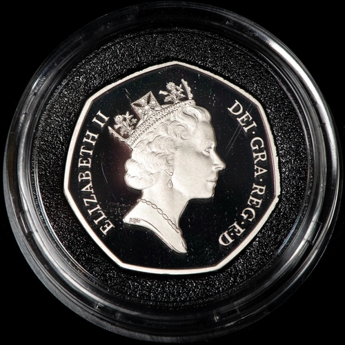 165 - Elizabeth II Silver Piedfort Fifty Pence coin 1992-1993, Brilliant Uncirculated condition, in Royal ... 