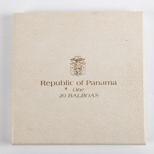 173 - Republic of Panama AR 20 Balboas 1974 Proof coin, Unc in original box. Seychelles AR 25 Rupees for E... 