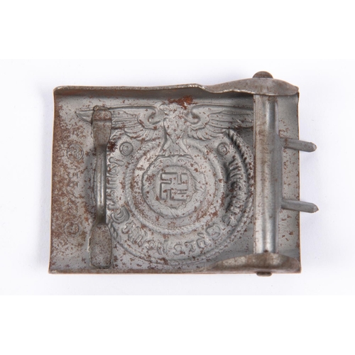 195 - A Third Reich SS man's belt buckle, steel with alloy wash. GC £60-70