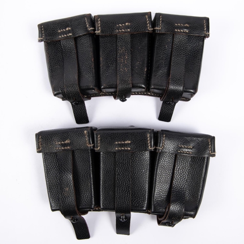 196 - A pair of Third Reich Infantry triple pouches, marked on backs 