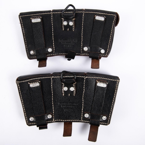 196 - A pair of Third Reich Infantry triple pouches, marked on backs 