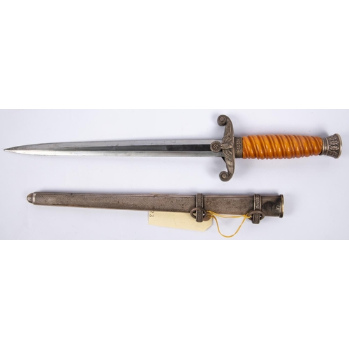 205 - A Third Reich Army officer’s dagger, with post 1941 Eickhorn mark, orange grip and plated mounts, in... 