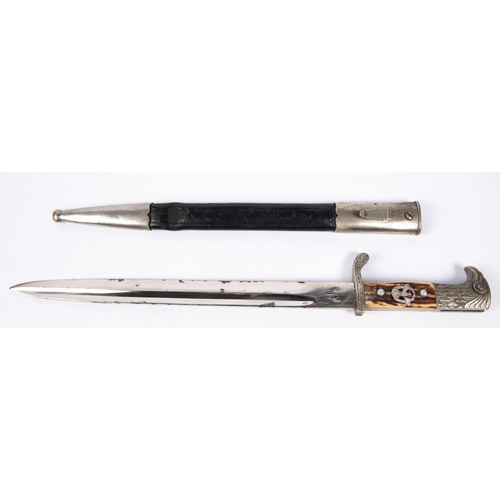 211 - A Third Reich police dress bayonet, plated blade 13