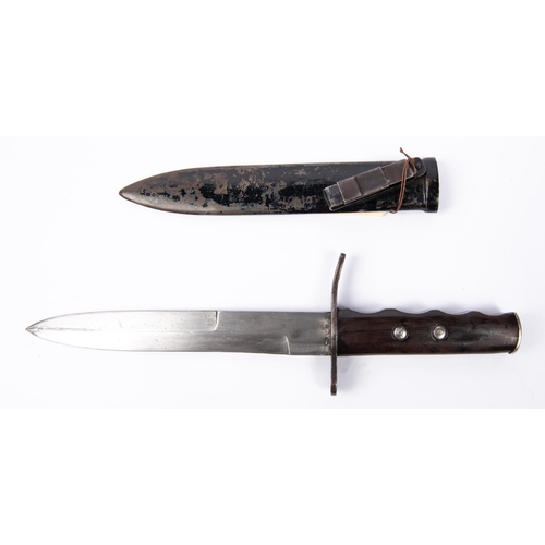 222 - An Italian Fascist 2nd model MSVN dagger, in its plain steel sheath. GC (sheath paint worn). £300-35... 