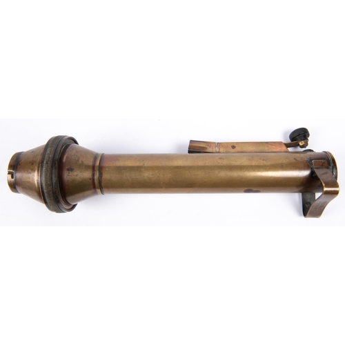 224 - A WWII brass signalling torch, by Shimwell Alexander and Co, morse tapper key, marked with broad arr... 