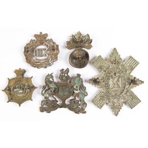 251 - Victorian cap badges of the 13th Hussars, Army Service Corps and Boer War Home Counties Reserve Regt... 