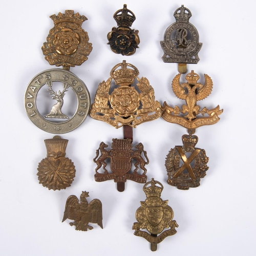 Eleven Yeomanry cap badges: Yorkshire Dragoons, Duke of Lancaster's ...