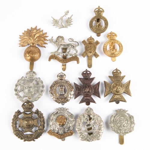 273 - 14 Territorial Battalion and Regiment cap badges: 8th Bn W Yorkshire Regt, 6th Bn Hampshire and 6th ... 