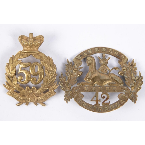 278 - Pre 1881 glengarry badges of the 42nd and 59th Regiments of Foot (K&K 494 and 520). GC (2)  £60-80