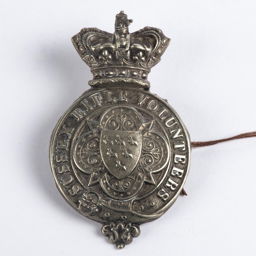 286 - A Victorian white metal glengarry badge of the Sussex Rifle Volunteers. GC £60-80