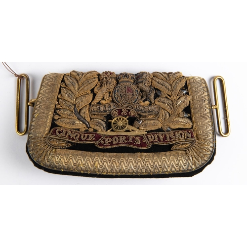 318 - A Victorian officer's bullion pouch of the Cinque Ports Division Royal Artillery, GC (slight moth to... 