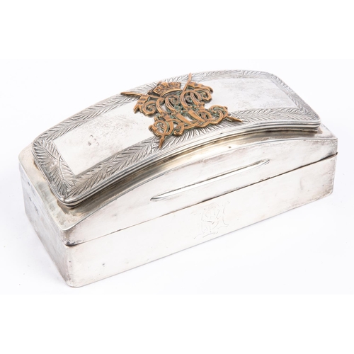 321 - A late Victorian Indian Lancers hall marked silver pouch flap, mounted with Imperial crown above “HC... 