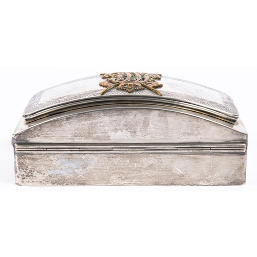 321 - A late Victorian Indian Lancers hall marked silver pouch flap, mounted with Imperial crown above “HC... 