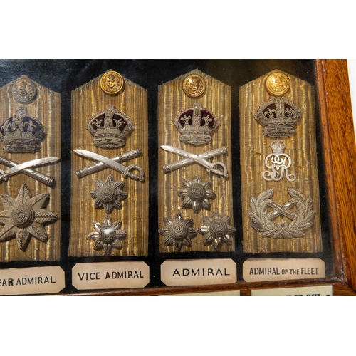 340 - A good quality museum display of Royal  Navy shoulder boards comprising: Warrant Officer, Sub Lieute... 