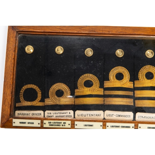 340 - A good quality museum display of Royal  Navy shoulder boards comprising: Warrant Officer, Sub Lieute... 