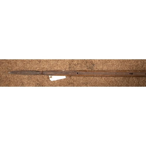 379 - A 19th century wooden cavalry lance, 110