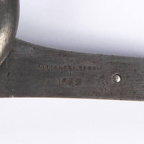 404 - A detached lock from a Calisher & Terry breech loading percussion carbine, stamped 