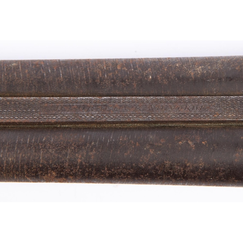 408 - A pair of good quality 14 bore barrels from a DB sporting gun c 1840, 29½” of alternate damascus and... 