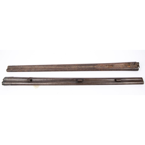 408 - A pair of good quality 14 bore barrels from a DB sporting gun c 1840, 29½” of alternate damascus and... 