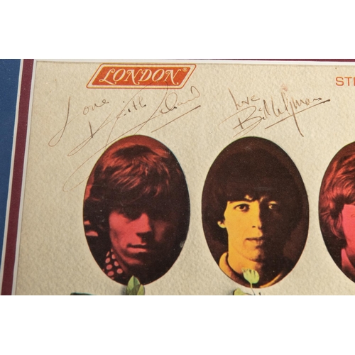 4 - A framed 'gold disc' of the Rolling Stones' album 'Flowers'. Includes; all 5 band members; Mick Jagg... 