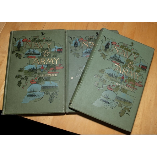 46 - “The Navy & Army Illustrated”, bound volumes I-XI, December 1895 to September 1900”, with embossed c... 