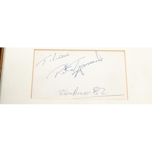 6 - A framed signature of Pete Townshend from The Who. Signed on paper; 'To Lorrie Pete Townshend 24th A... 