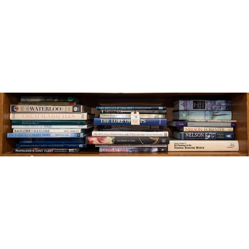 70 - 28 large format books relating to sailing ships, sea battles, Nelson, the navy etc, including “Conci... 