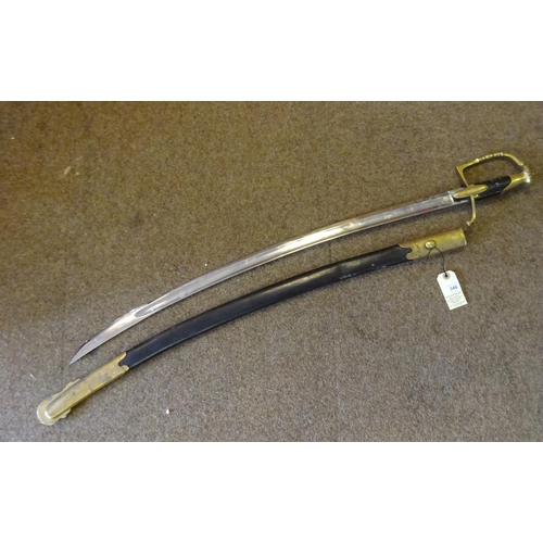 346 - A good copy of a French Infantry officer’s sabre, c 1801-1815, plain fullered blade 31”, brass hilt ... 