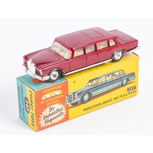 385 - Corgi Toys Mercedes Benz 600 Pullman (247). A lighter red example with cream interior, complete with... 