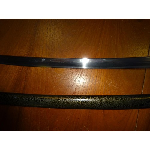 371 - A Japanese sword katana, blade 25½” (polished), the tang with checked file marks and signed with thr... 