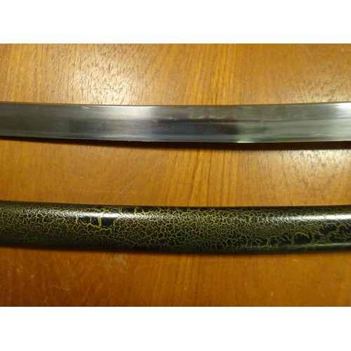 371 - A Japanese sword katana, blade 25½” (polished), the tang with checked file marks and signed with thr... 