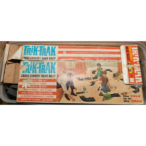 184 - 7x vintage board games etc. Including; a Trik-Trak Cross Country Road Rally System in the style of S... 