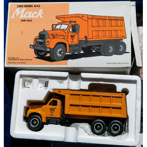 191 - 10 First Gear 1:34 scale Trucks. 2x 1960 Model B-61 Mack Dump Truck, C.P.Ward and Blaschak Coal. 2x ... 