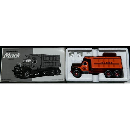 192 - 10 First Gear 1:34 scale Trucks. 2x 1960 Mack Model B61 Dump Truck, Palumbo and N.Y. Thruway. 1960 M... 