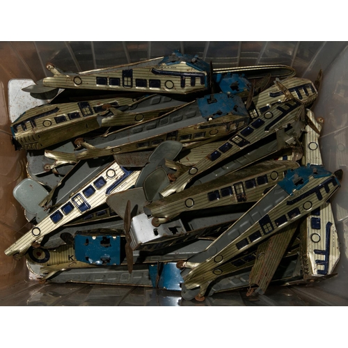 201 - A good quantity of Tinplate Component Parts of Mettoy etc Aircraft. Plus a few Lorry parts. Fuselage... 