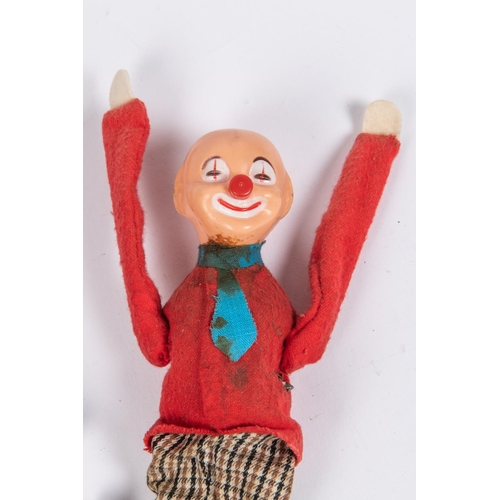 204 - 6 Tinplate Toys. Ko-Ko Clockwork Sandwich Man, by TN Japan. Circus Clown, by K Japan. 2x Reproductio... 