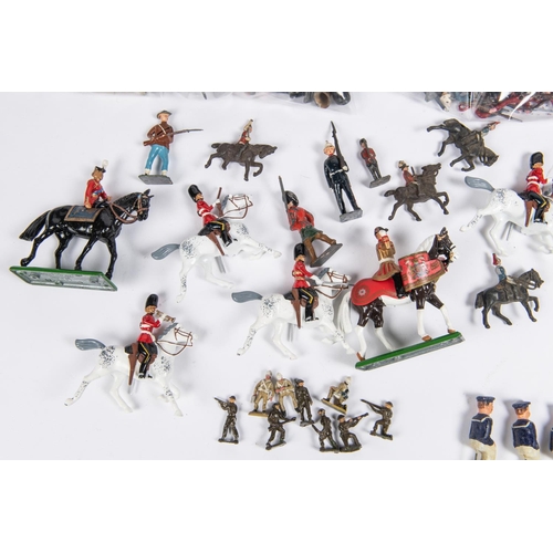 218 - A quantity of Soldiers by Britains etc. Guardsmen including Mounted examples, Infantrymen, Stretcher... 